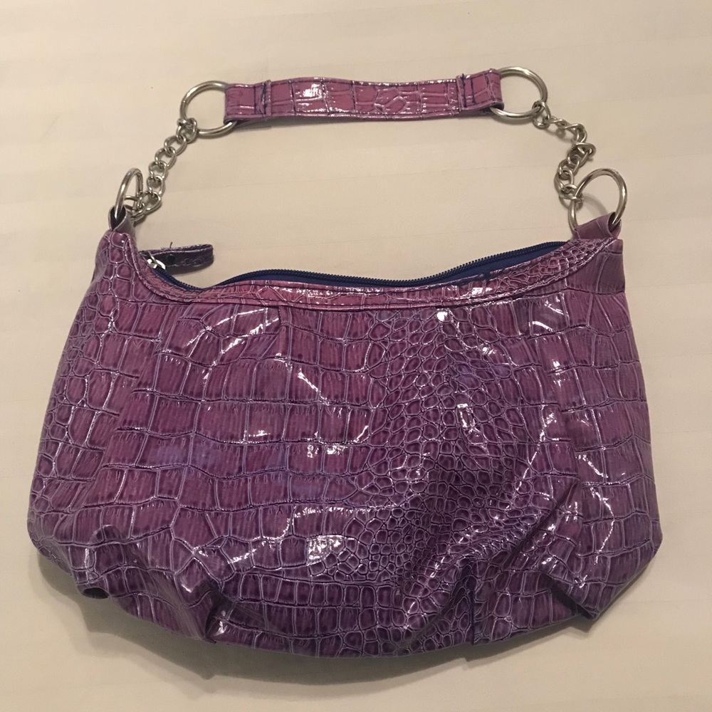 Giannini Purple & Blue Faux Snake Skin Purse